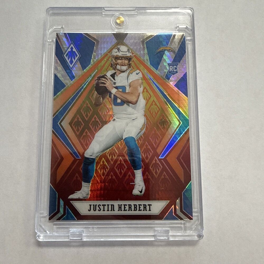 2020 Panini Phoenix JUSTIN HERBERT Chargers Fire Burst #103 Rookie RC